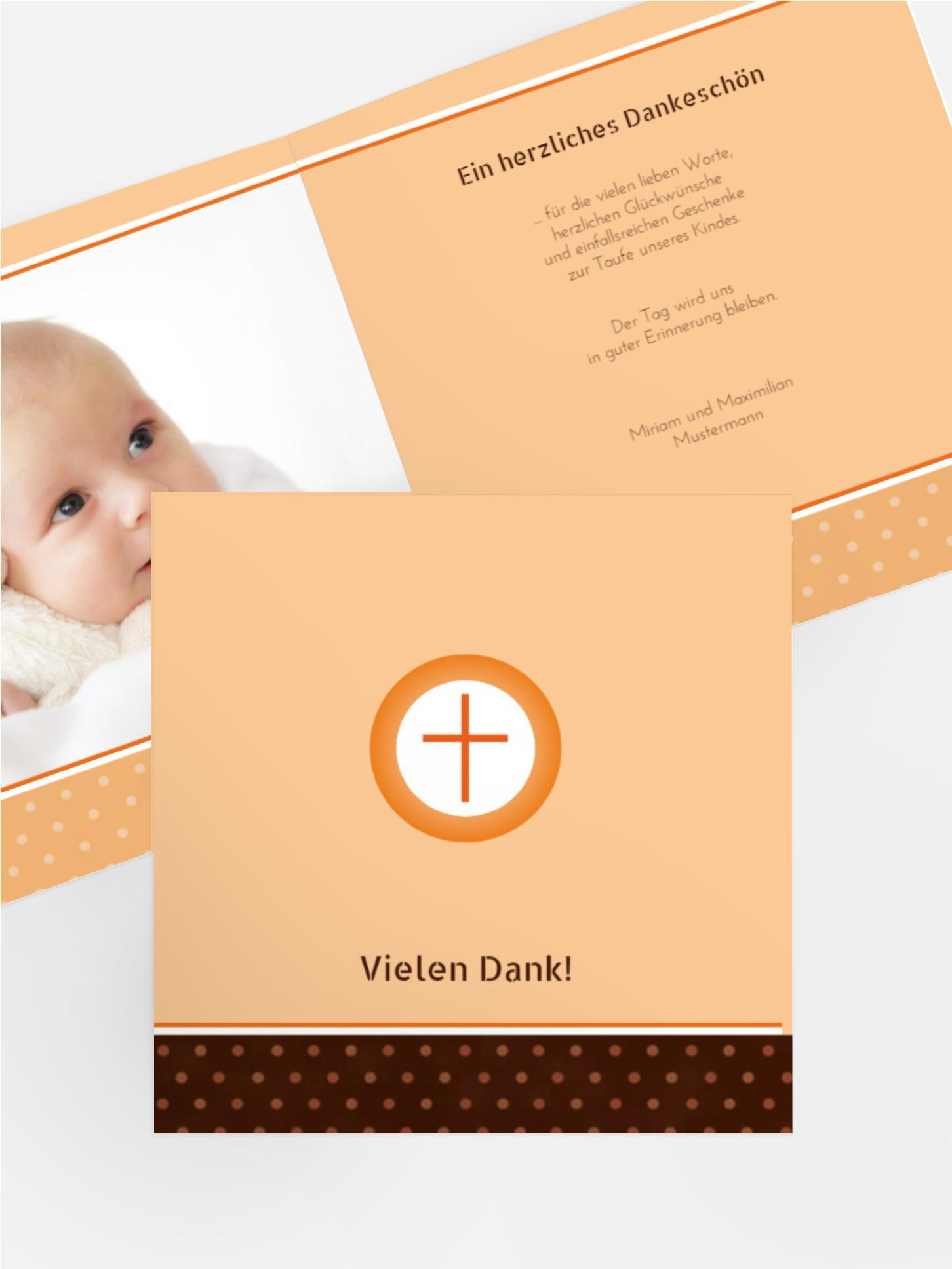 Taufe Dankeskarte Kreuzhostie