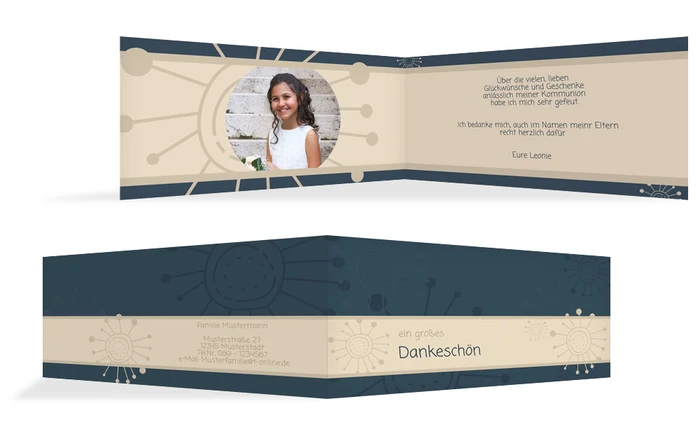 Dankeskarte Kommunion Blumen Dankeskarte Kommunion Blumen