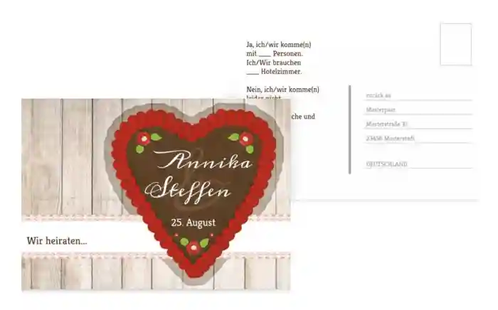 Antwortkarte zur Hochzeit München