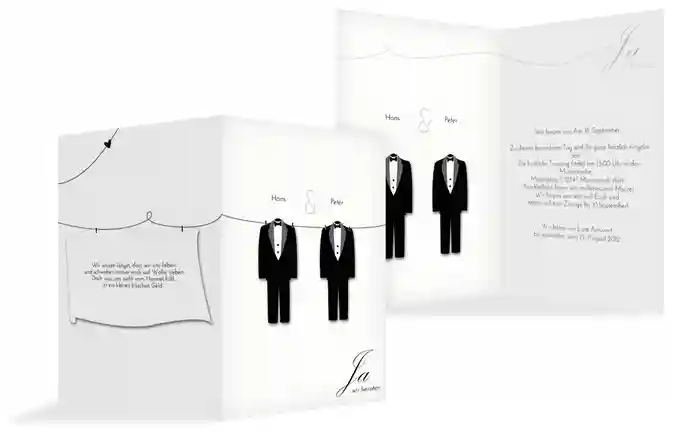 Einladungskarte suits