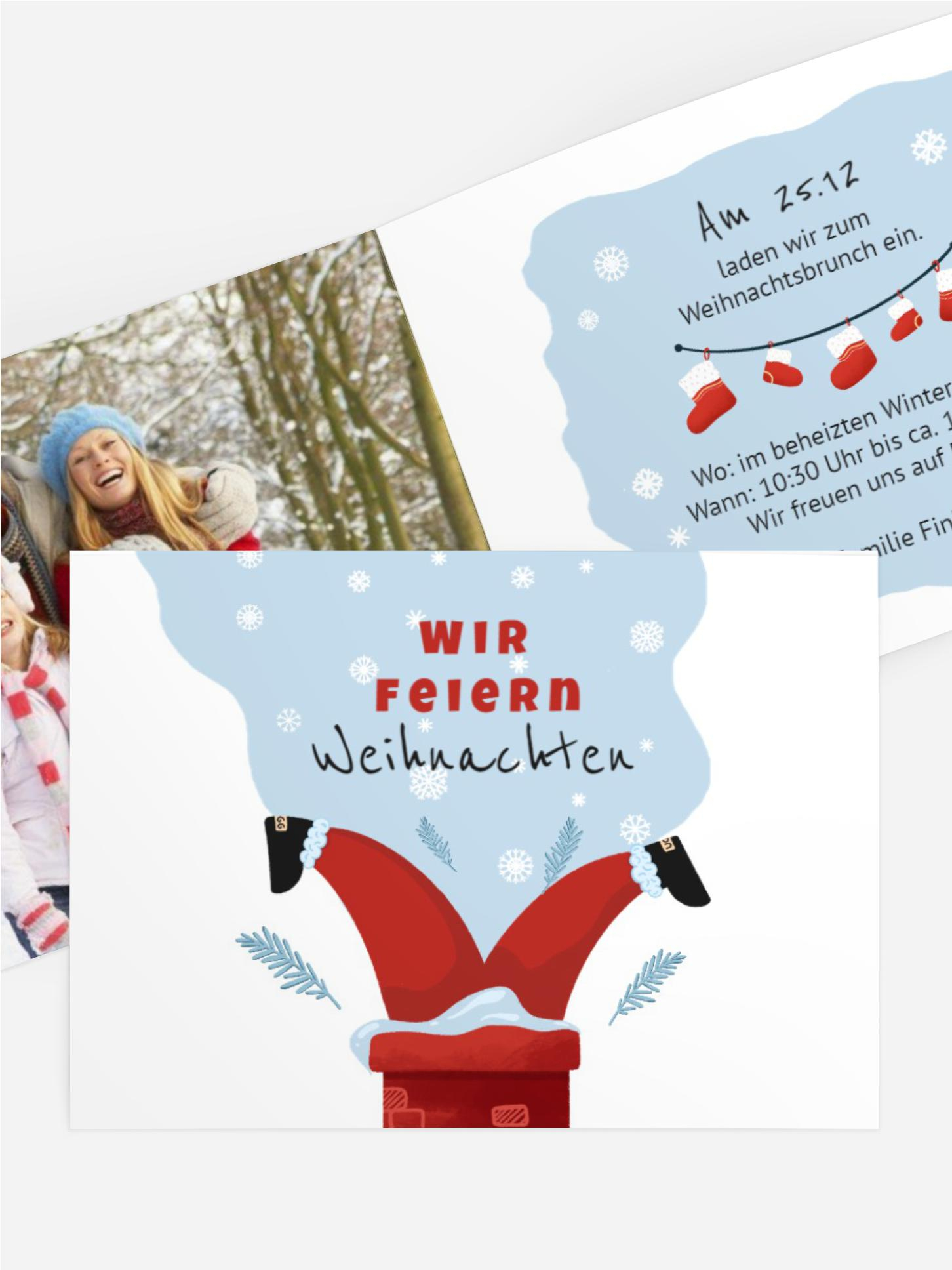 Einladung Weihnachten Schornstein-Post Einladung Weihnachten Schornstein-Post