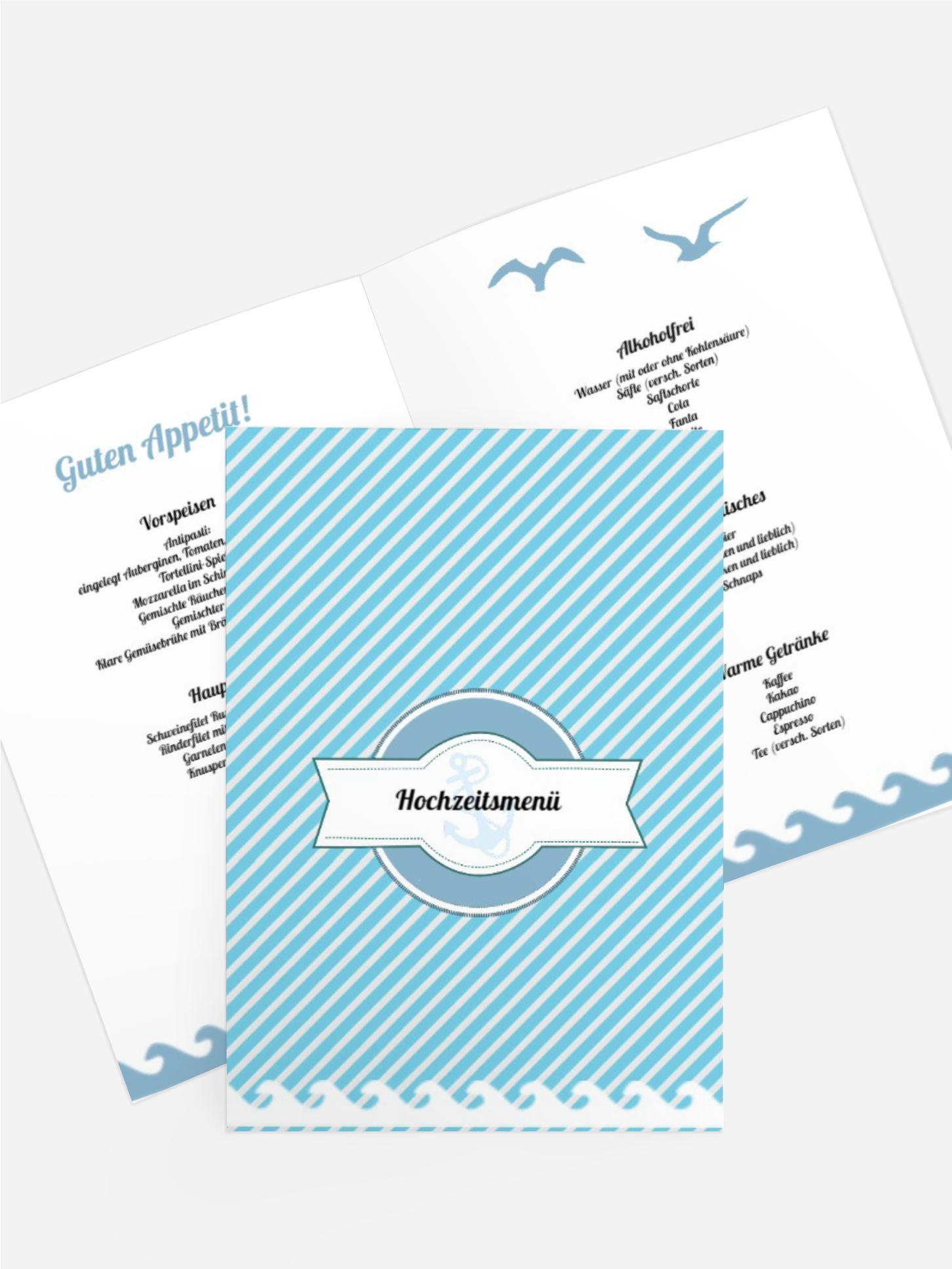 Menükarte Leuchtturm Menükarte Leuchtturm