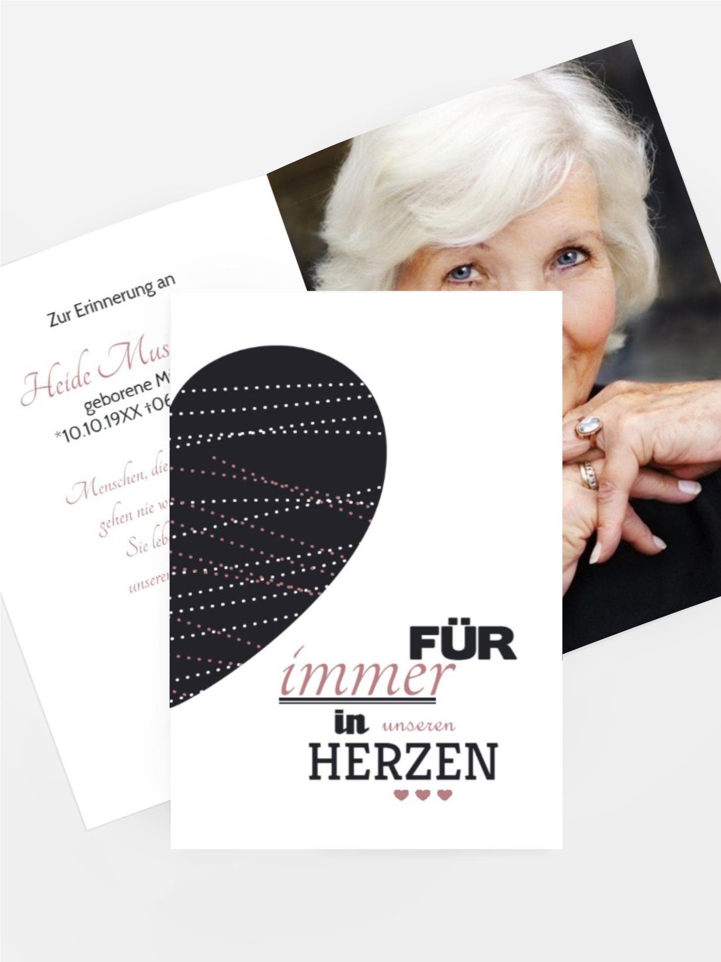Sterbebildkarte Herz Sterbebildkarte Herz