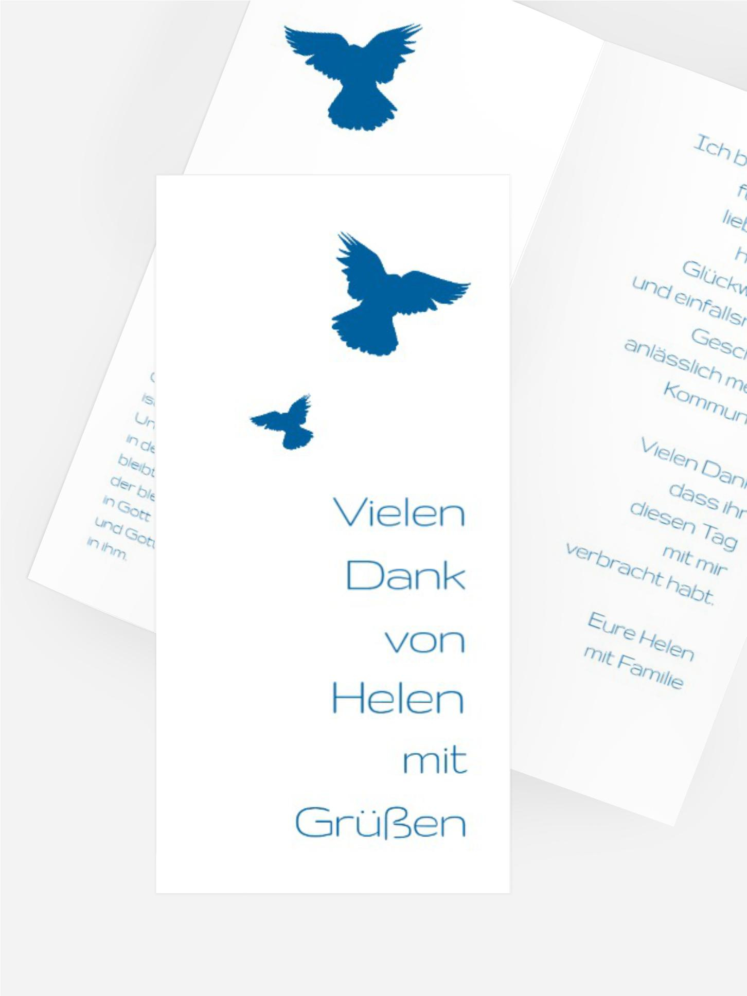 Konfirmation Dankeskarte Taube