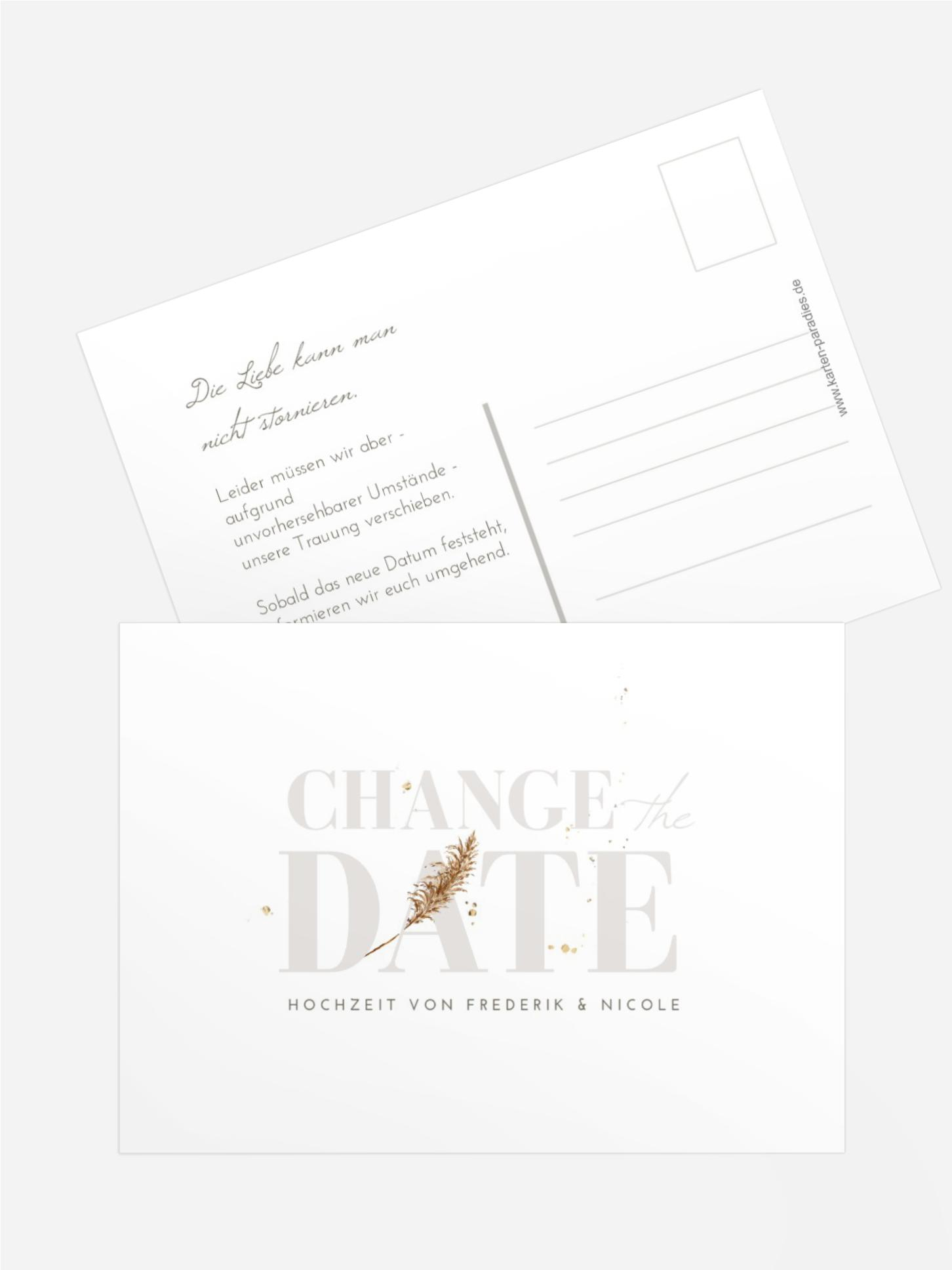 Change The Date Karte Zugefächert