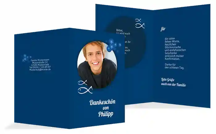 Dankeskarte Kommunion Star