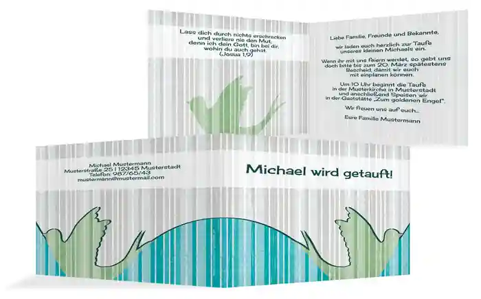 Einladung zur Taufe Streifenharmonie