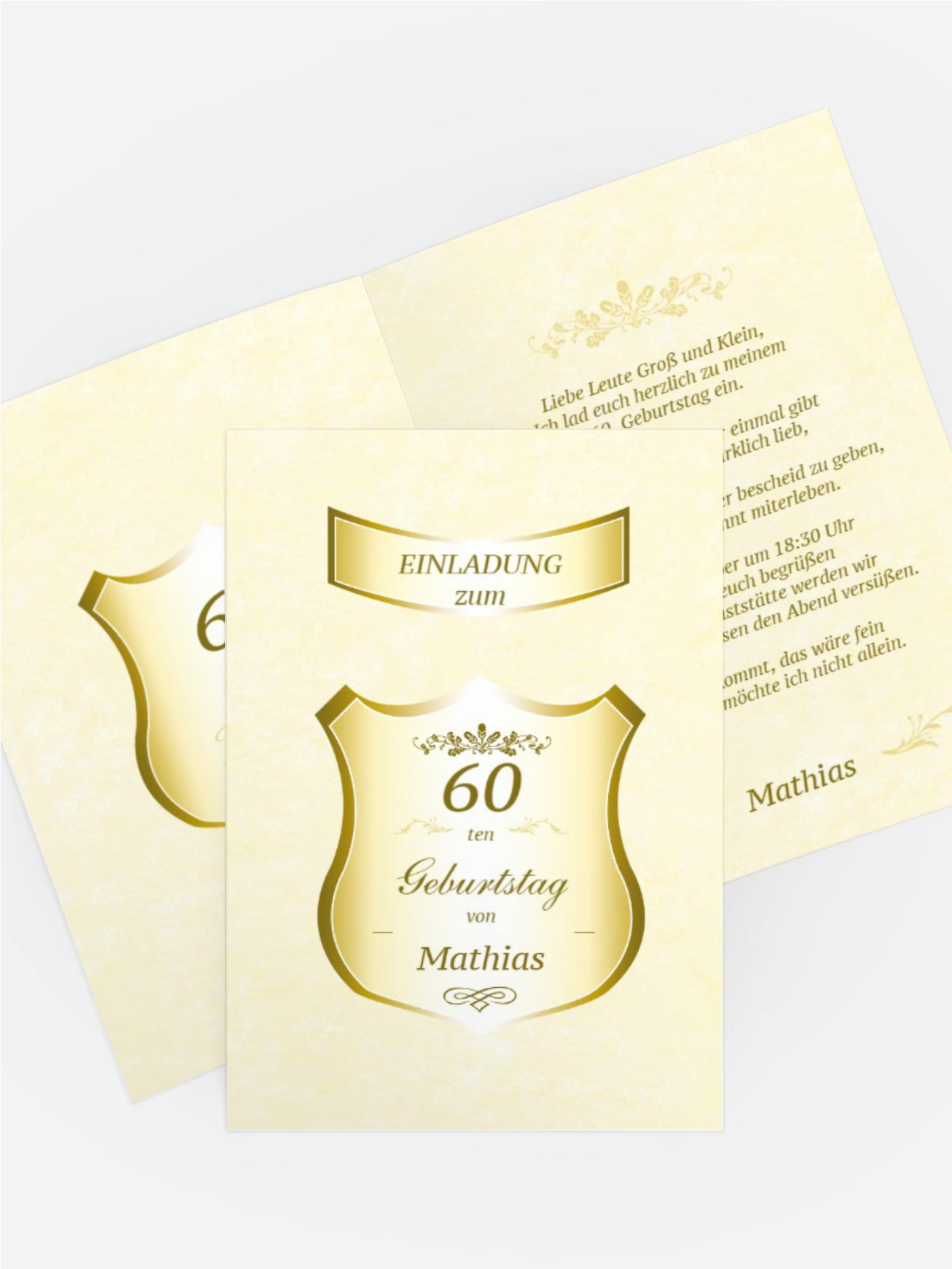 Geburtstagseinladung 60 label