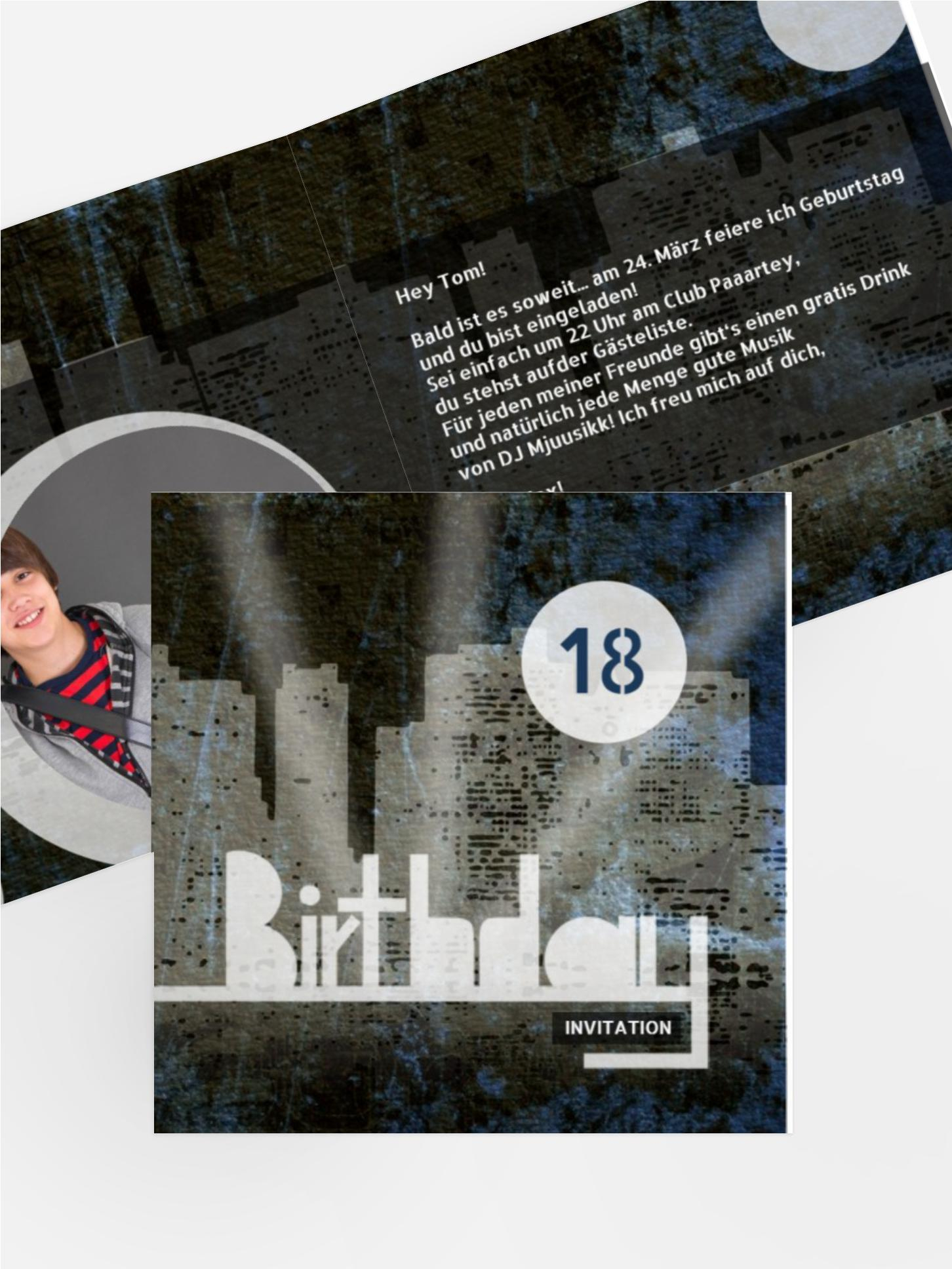 Einladung zum 18. Geburtstag City Lights Foto