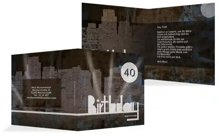 Einladung zum Geburtstag City Lights 40