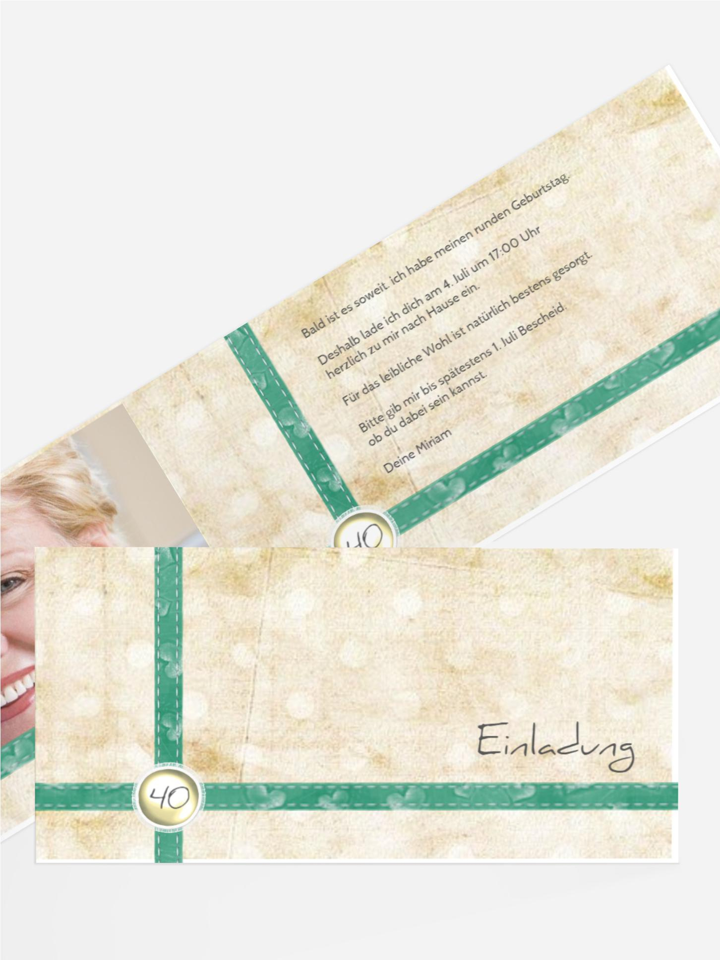 Einladung zum 40. Geburtstag Pünktchen Foto