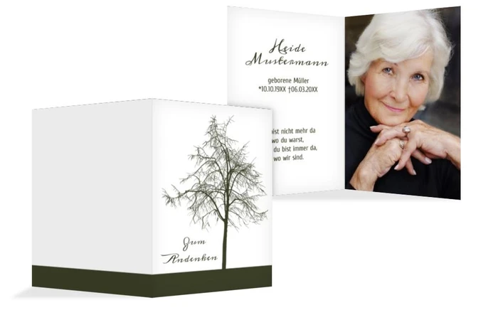 Sterbebildkarte Tree