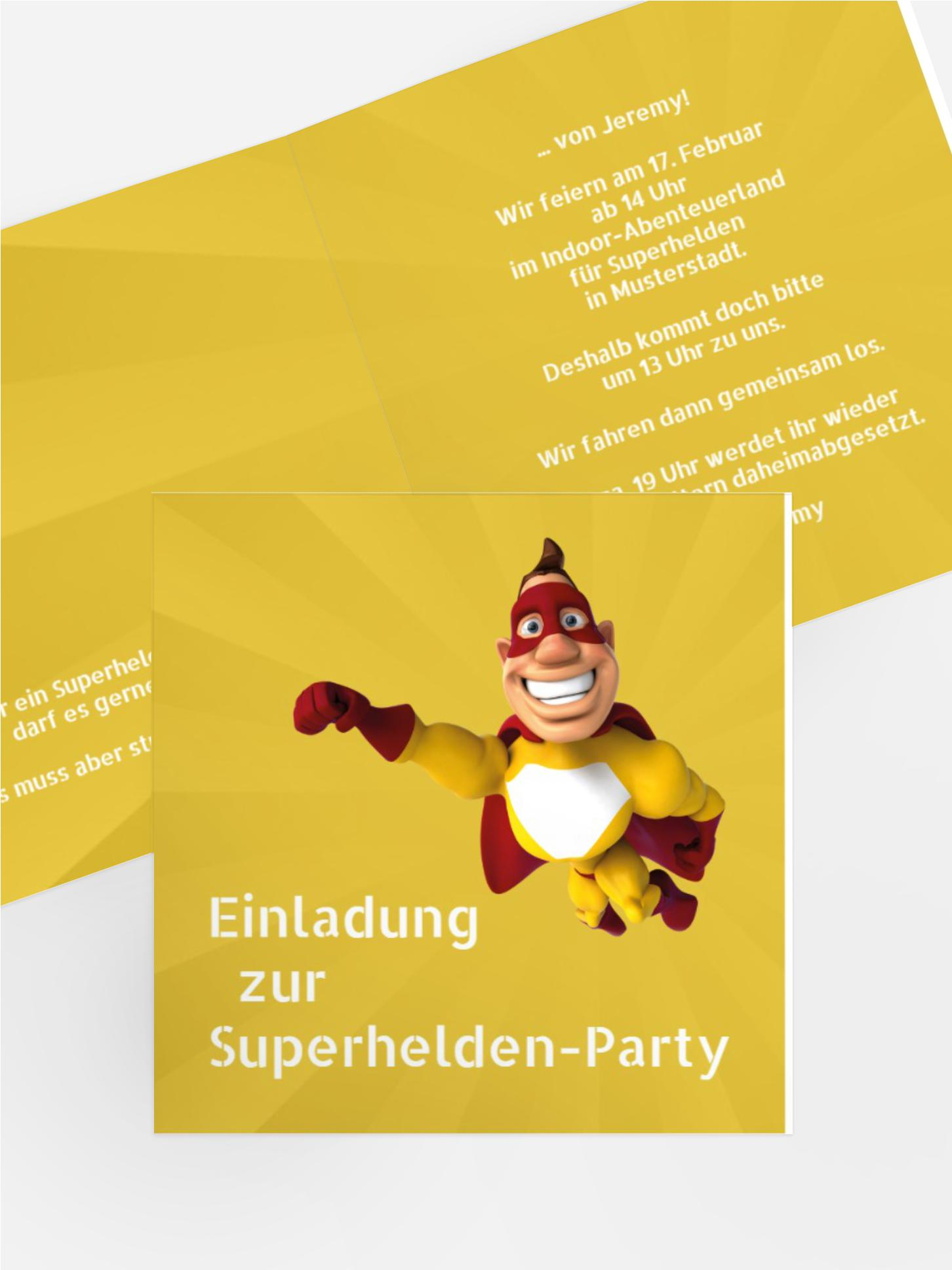 Geburtstagseinladung Superheld Geburtstagseinladung Superheld