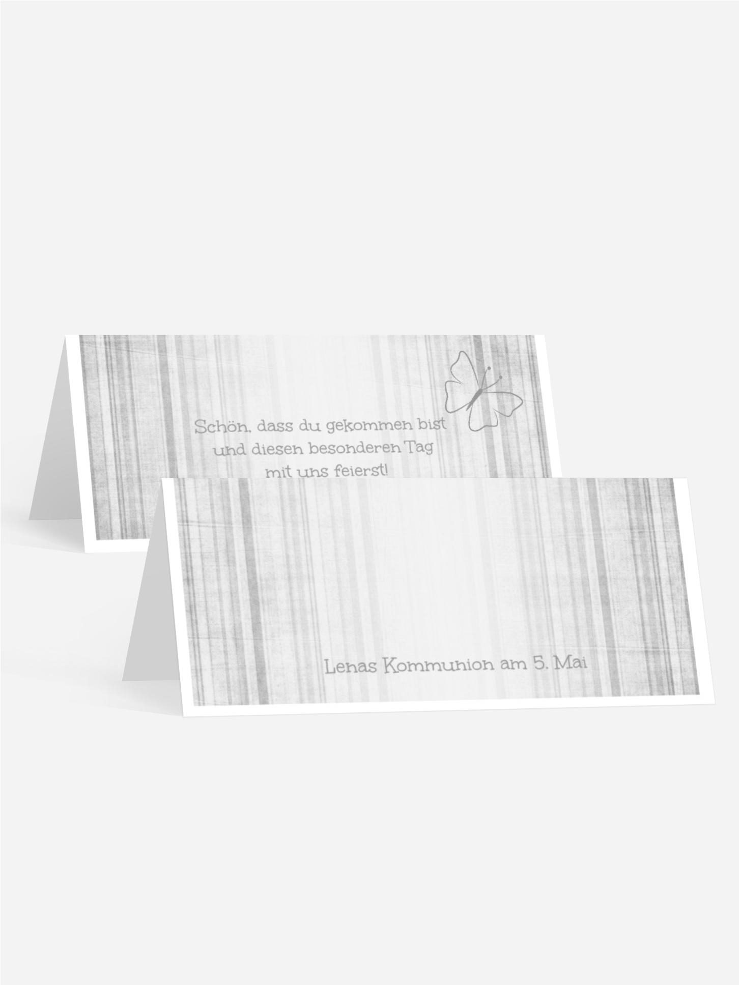 Tischkarte Kommunion Butterfly 2