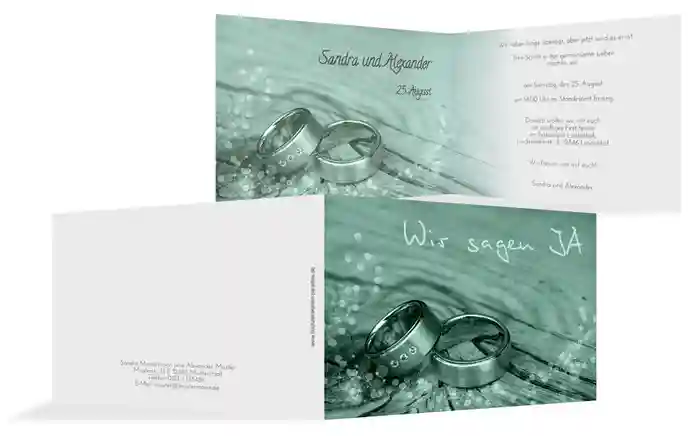 Einladungskarte Hochzeit Eheringe Einladungskarte Hochzeit Eheringe