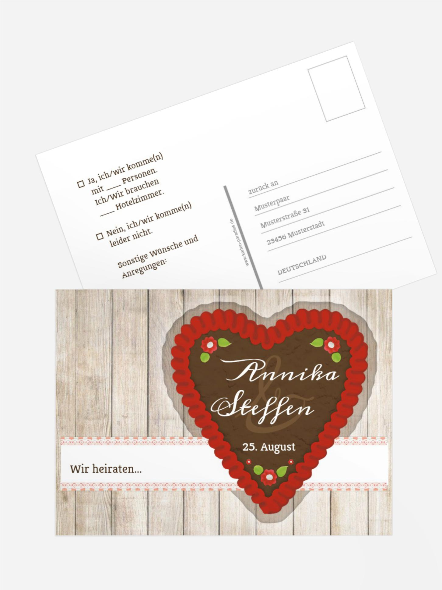 Antwortkarte zur Hochzeit München