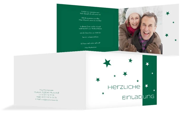 Einladung zu Weihnachtsfeier Privat Classic Stars