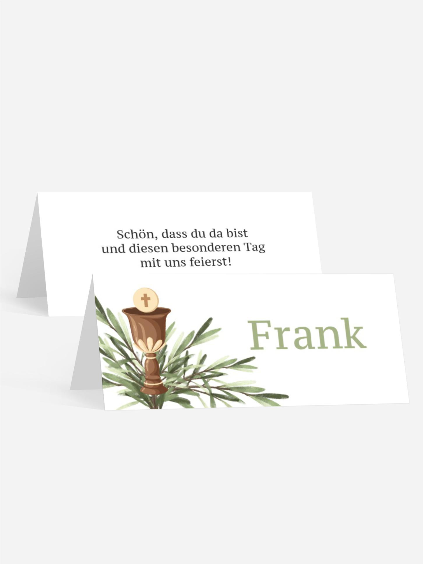 Tischkarte Konfirmation Abendmahlskelch