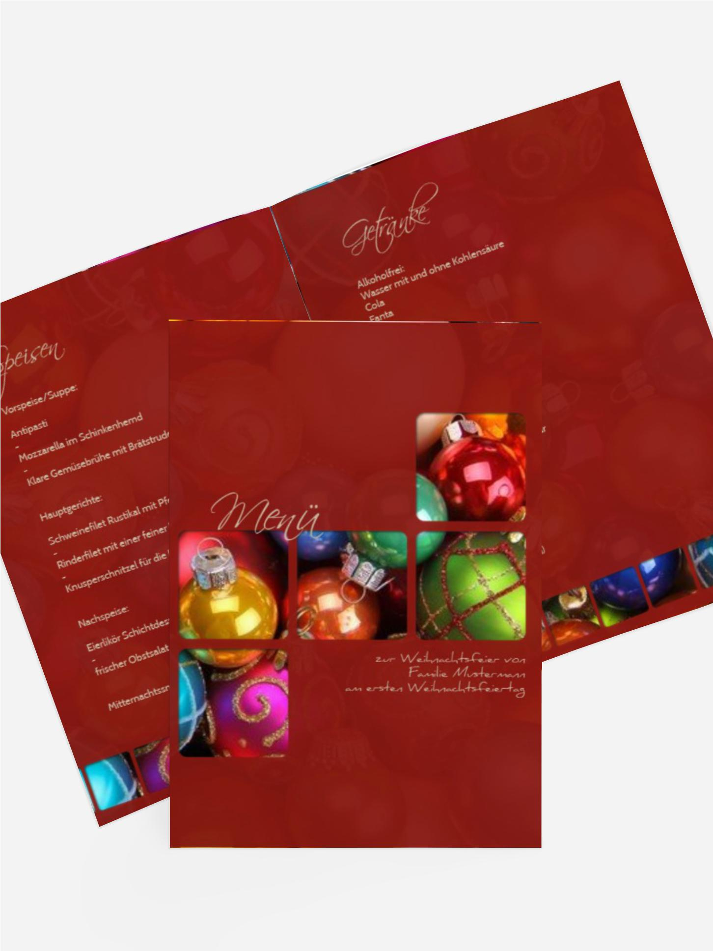 Weihnachten Menü Christbaumkugeln