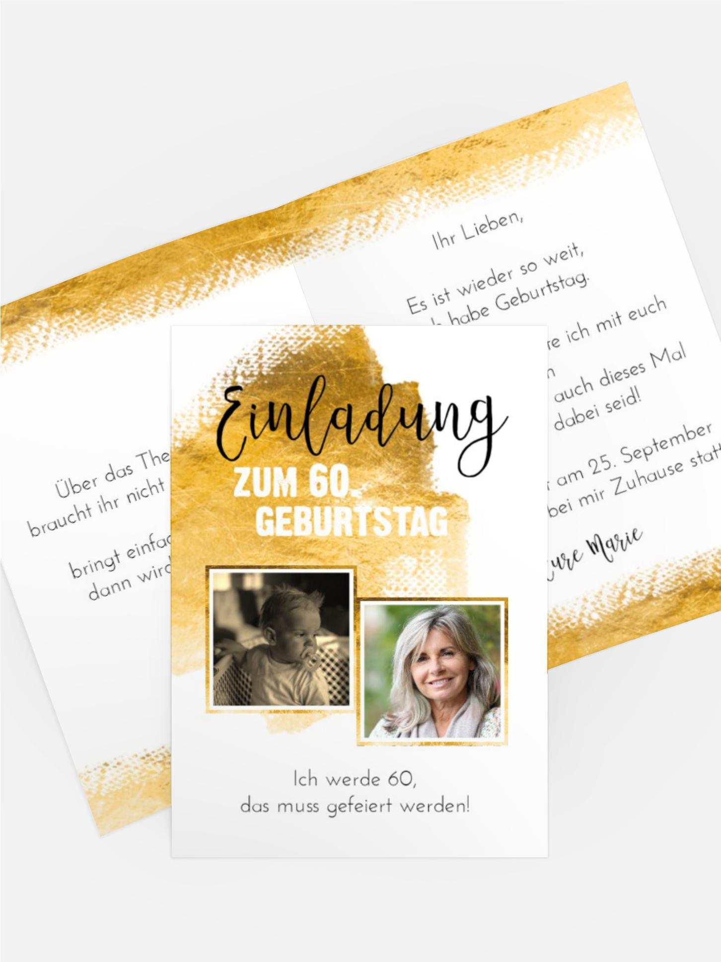 Geburtstagseinladung Metall 60