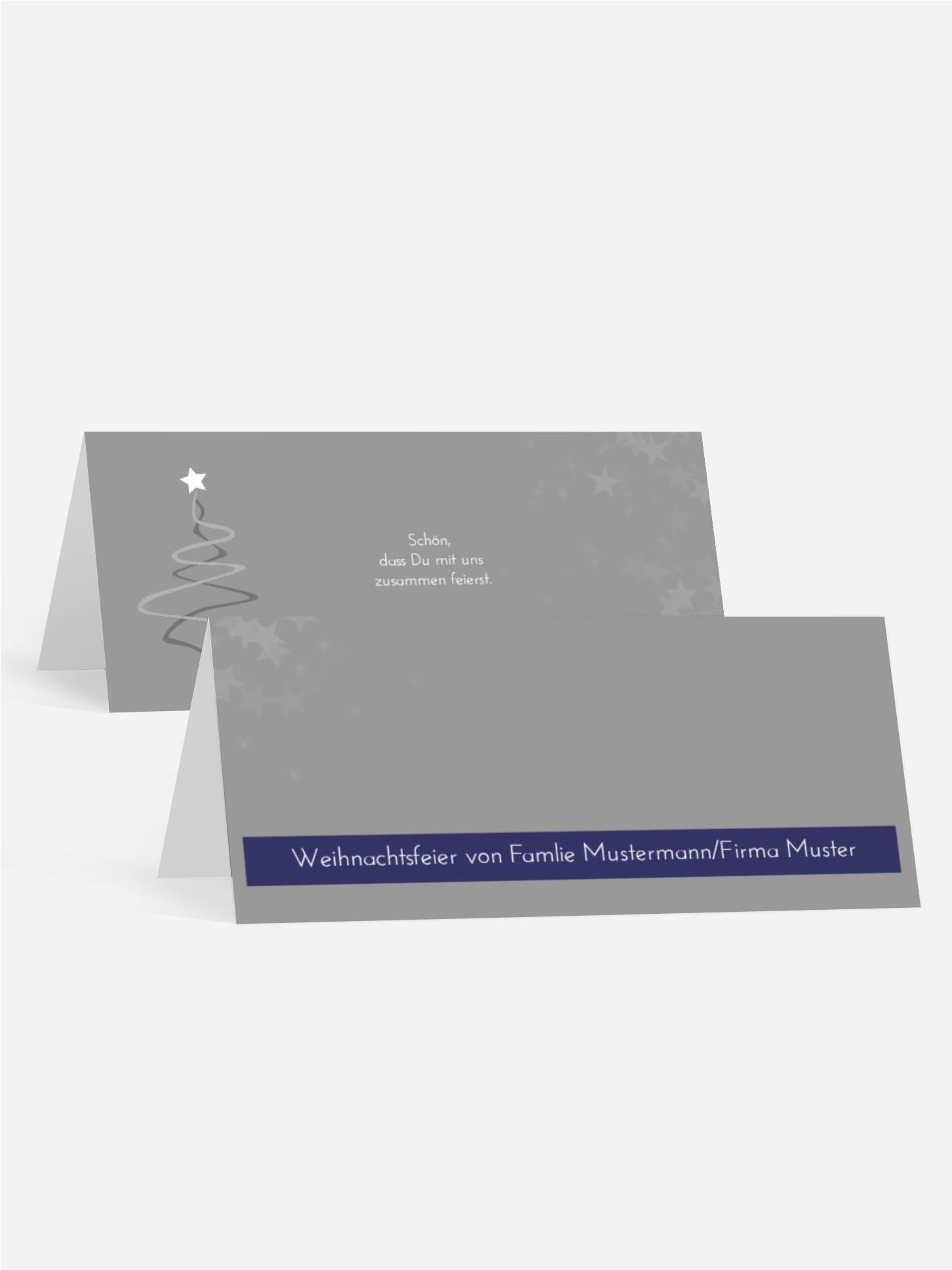 Tischkarte Weihnachten Schnörkelbaum