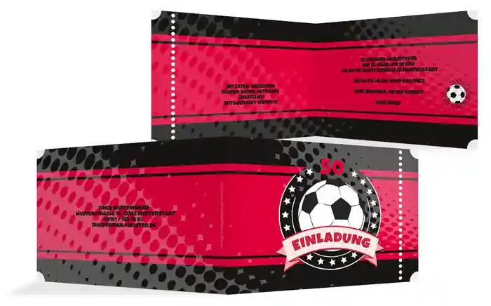 Geburtstag Einladungskarte Fussballstar 50