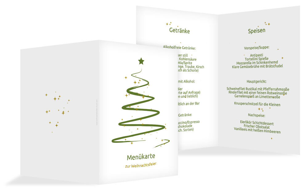 Menükarte Weihnachten Wunderbaum