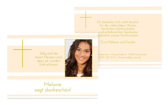 Dankeskarte Konfirmation Kreuz