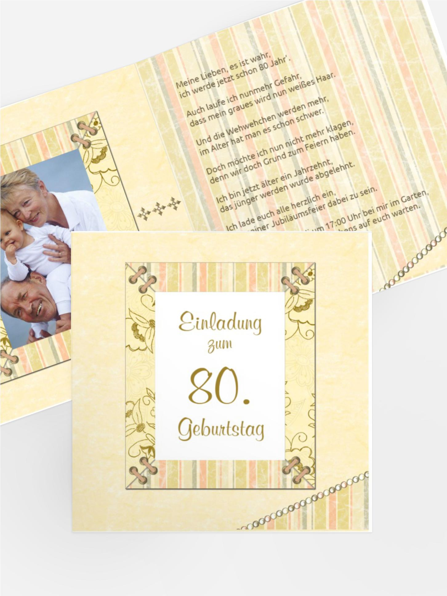 Geburtstagseinladungskarte Nostalgie 80 Foto