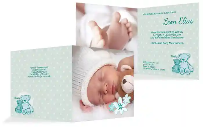 Geburt Dankesskarte Punkte