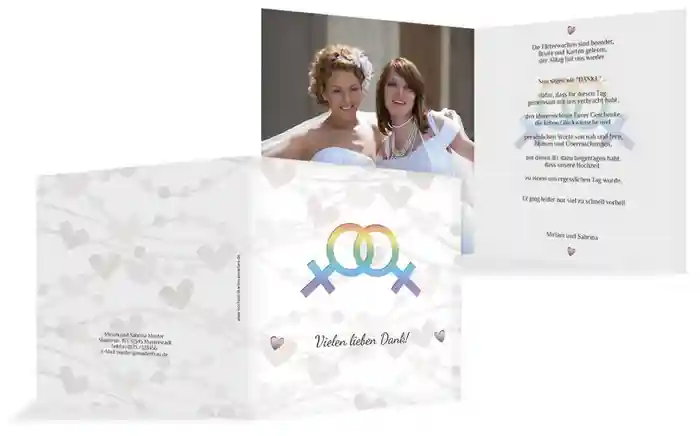 Dankeskarte Im Zeichen der Liebe - Frauen