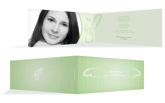 Einladungskarte Konfirmation Angel Wings Einladungskarte Konfirmation Angel Wings