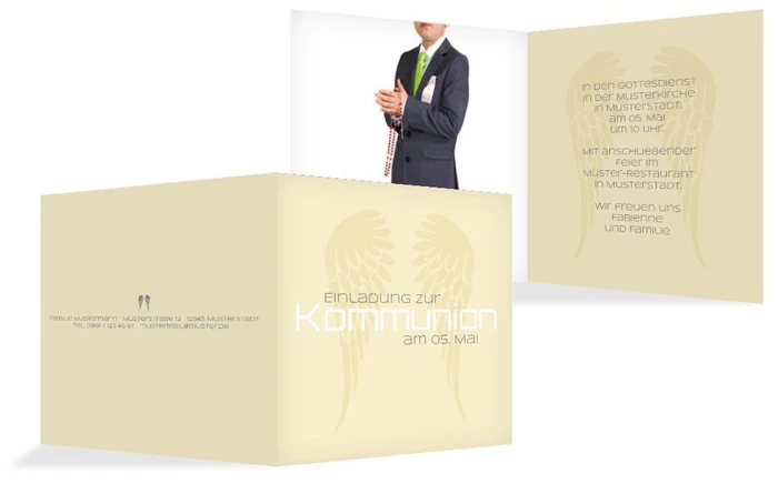 Kommunionseinladung Schutzengel Kommunionseinladung Schutzengel