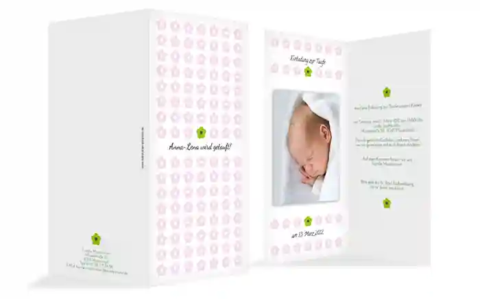 Taufe Einladung Blumentapete