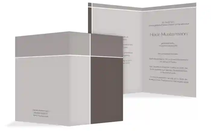 Trauerkarte discreet cross hoch Trauerkarte discreet cross hoch