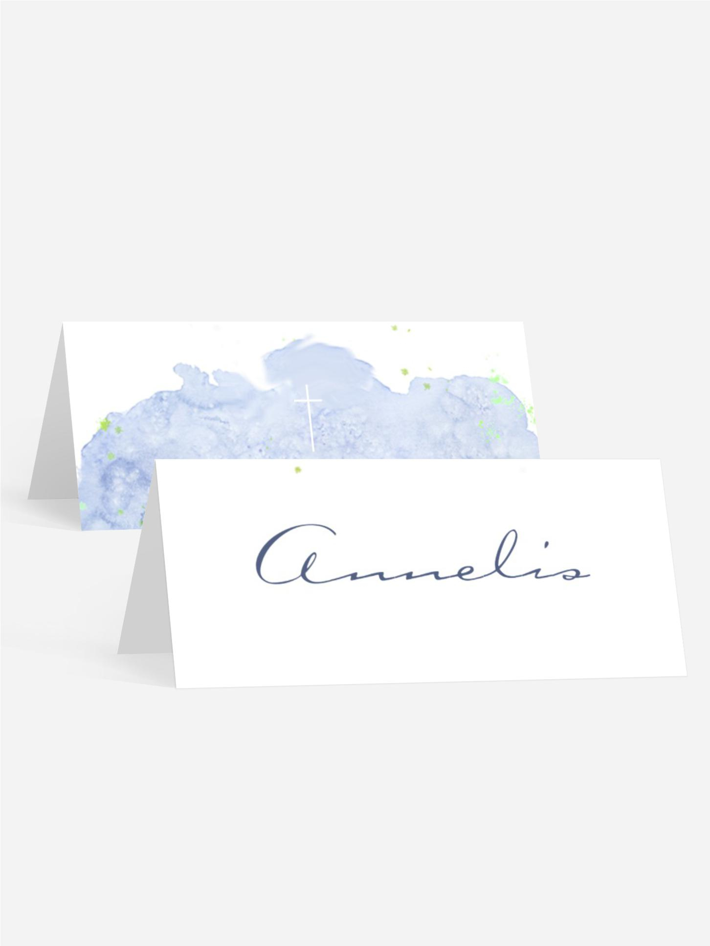 Tischkarte Taufe Aquarell Mohnblumen