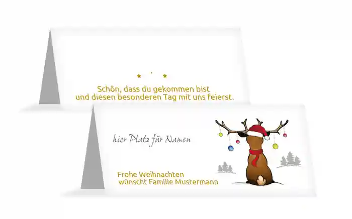 Weihnachtstischkarte Rudolph