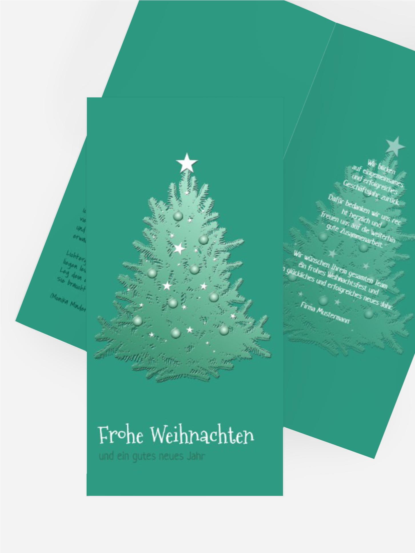 Weihnachtsgrußkarte Geschäftlich geschmückter Baum