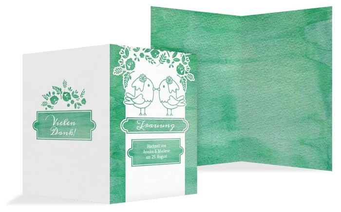 Kirchenheft Umschlag Vogelpaar Brautkleid