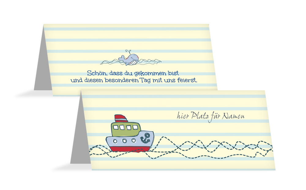 Taufe Tischkarte Meer