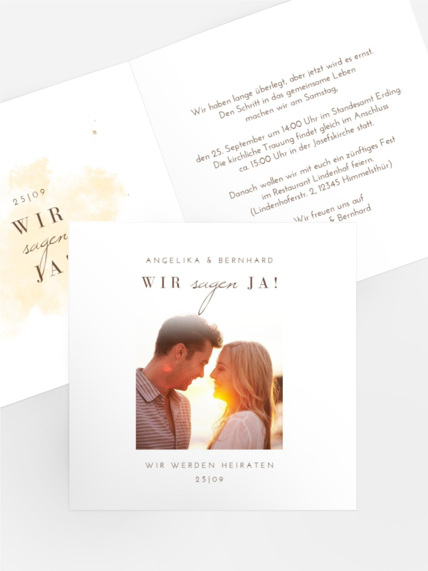 Hochzeitseinladung Geblendet