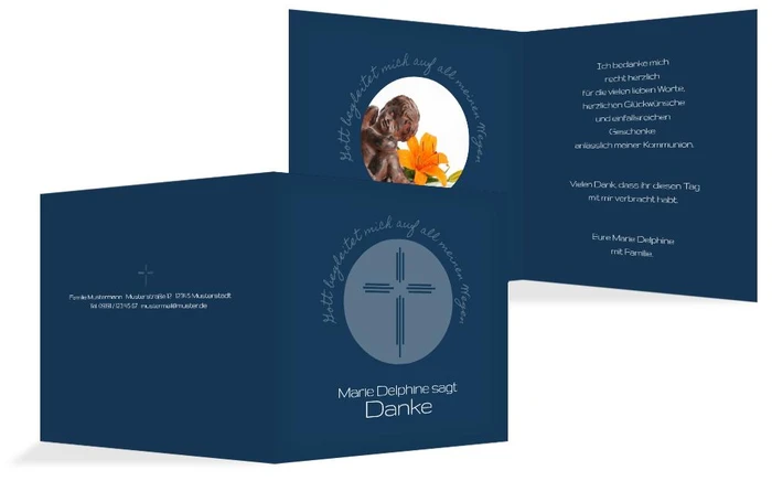 Kommunionskarte Danke Gottes Wege