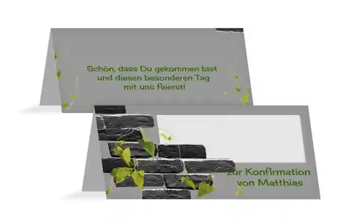 Tischkarte Konfirmation Efeu Tischkarte Konfirmation Efeu