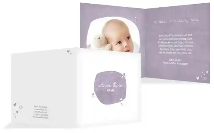 Baby Geburtskarte herzliche Sternchen Baby Geburtskarte herzliche Sternchen