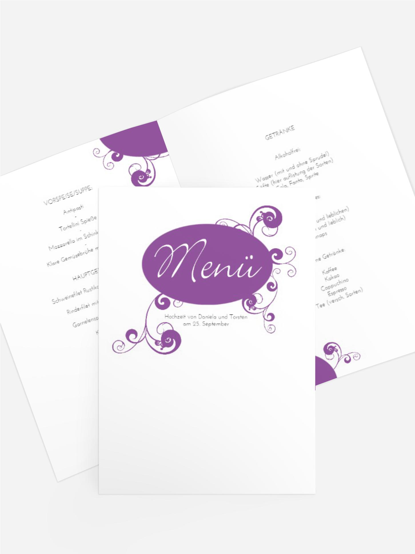 Menükarte Squiggle Chubby