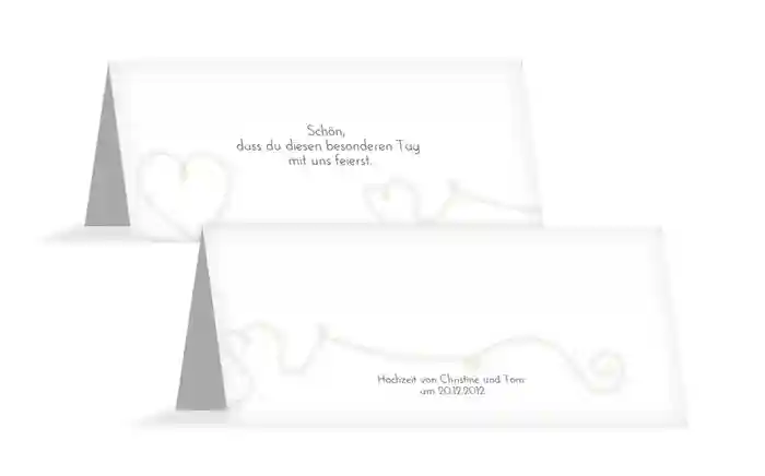 Tischkarte ewiges Band