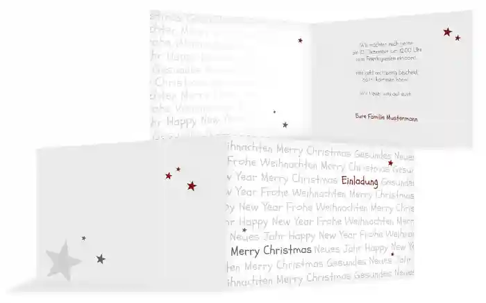 Weihnachts Einladungskarte privat Schrift