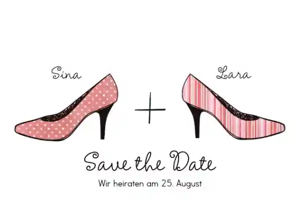 Save the Date Karte High Heels