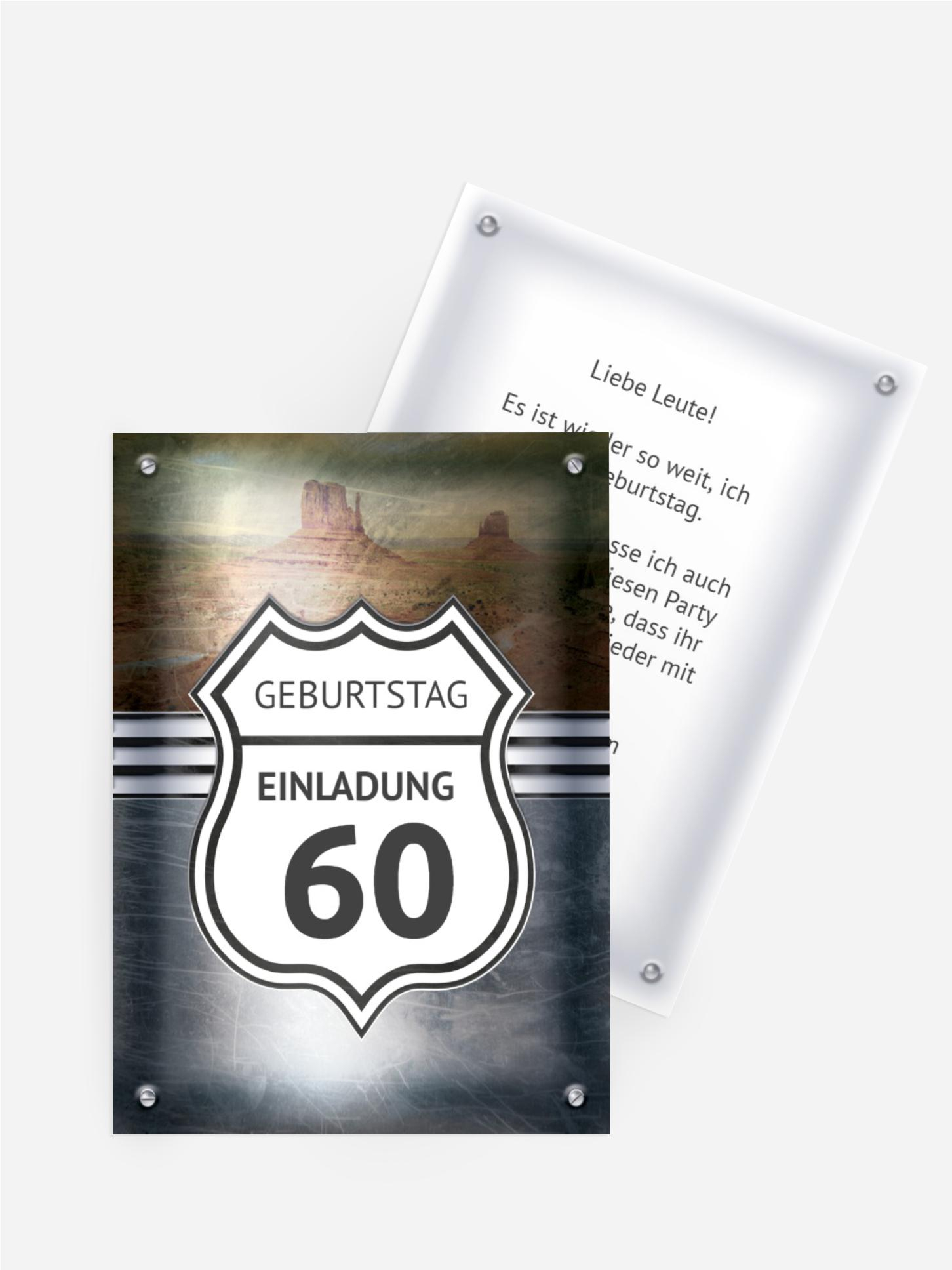 Geburtstagseinladung Route 60 Geburtstagseinladung Route 60