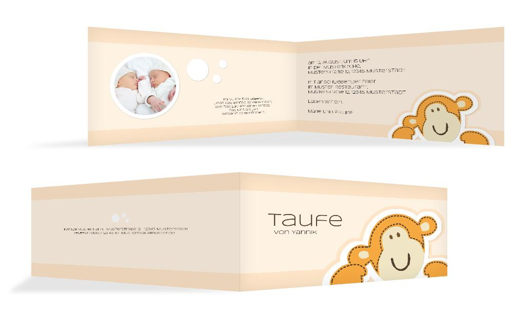 Taufkarte Einladung Aeffchen Taufkarte Einladung Aeffchen